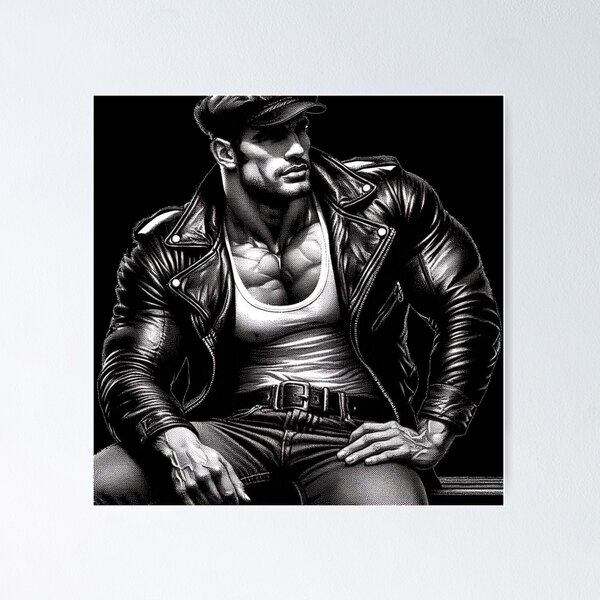 Item preview, Gay Leather Biker Series Rough & Ready Leder Pride Graphic Design designed and sold by ItsAKinkThing.