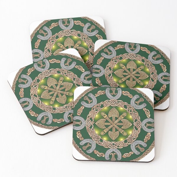 Item preview, Celtic Luck – Shamrock & Horseshoe Mandala designed and sold by DehatiCanvas.