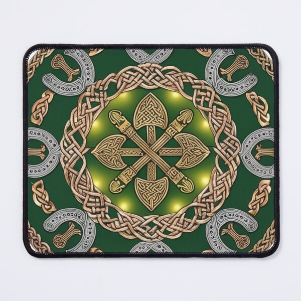 Item preview, Celtic Luck – Shamrock & Horseshoe Mandala designed and sold by DehatiCanvas.