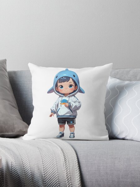 Artikel-Vorschau von Entzückender Junge im Wal-Kapuzenpullover | Kawaii-Kinderillustration, designt und verkauft von DaDanezt.