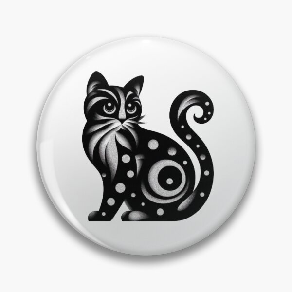 Item preview,  Abstract Black Cat Victor Vasarely Style image Great Design designed and sold by Creat-Des.