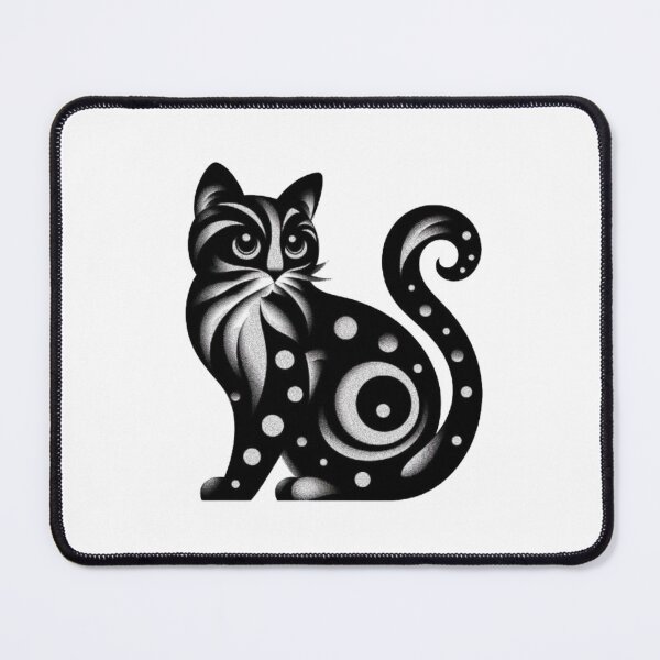 Item preview, Abstract Black Cat Victor Vasarely Style image Great Design designed and sold by Creat-Des.