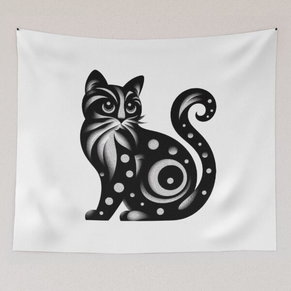 Item preview,  Abstract Black Cat Victor Vasarely Style image Great Design designed and sold by Creat-Des.