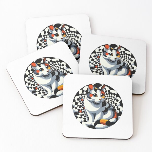 Item preview, Abstract Cute Cat Victor Vasarely Style image Great Design designed and sold by Creat-Des.