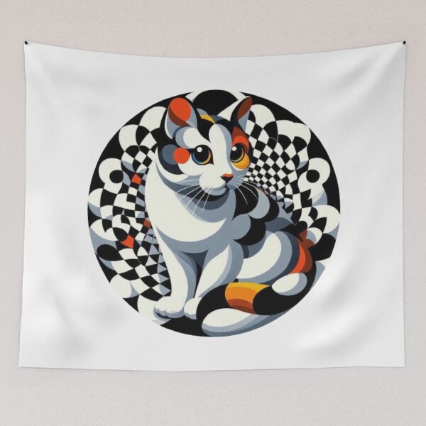 Item preview, Abstract Cute Cat Victor Vasarely Style image Great Design designed and sold by Creat-Des.