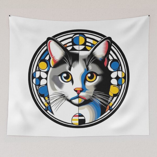 Item preview, Abstract Cute Cat Victor Vasarely Style image Great Design designed and sold by Creat-Des.