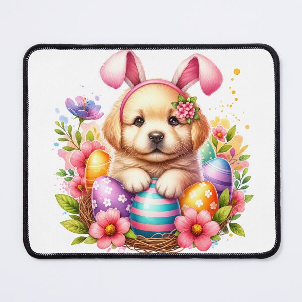 Item preview, Cute Easter Puppy with Easter Eggs designed and sold by CraftyAnimal.