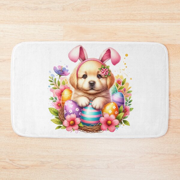 Item preview, Cute Easter Puppy with Easter Eggs designed and sold by CraftyAnimal.