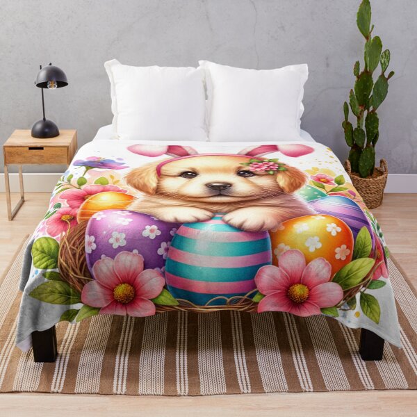 Item preview, Cute Easter Puppy with Easter Eggs designed and sold by CraftyAnimal.