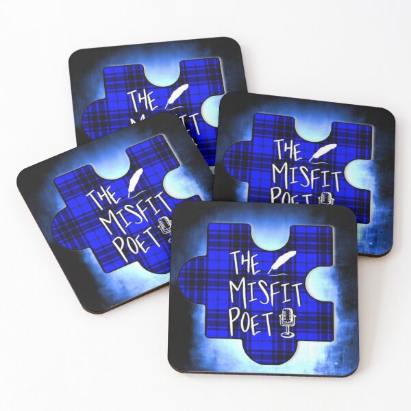 Item preview, The Misfit Poet Plaid Puzzle Piece Logo Illuminated in Blue designed and sold by TheMisfitMovement.