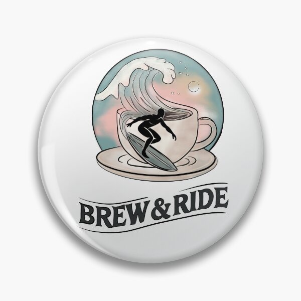 Item preview, Brew & Ride – Minimalist Surfing Coffee Design, Coffee Lover, Coach Surfing, Surfing Beach designed and sold by Memorph.