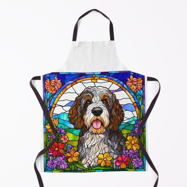 Item preview, Bernedoodle Stained Glass Wildflower Art – Vibrant and Whimsical Dog Design designed and sold by Fredster1966.