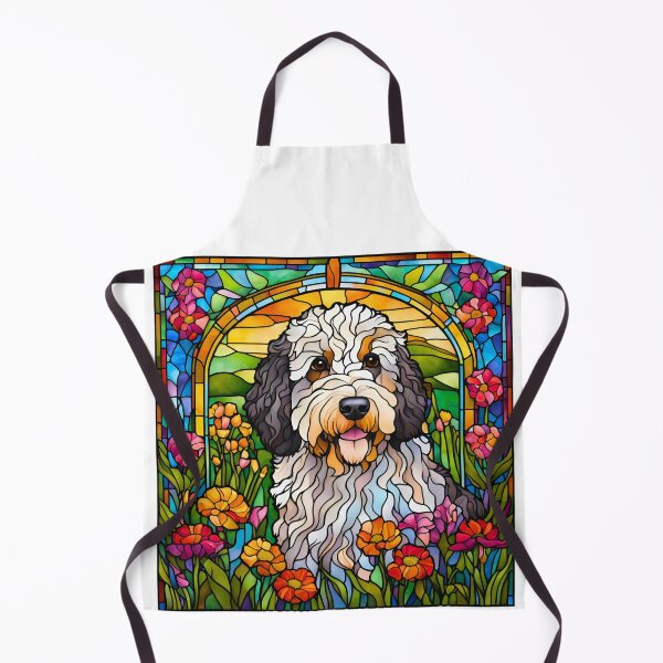Item preview, Bernedoodle Stained Glass Wildflower Art – Beautiful and Whimsical Dog Design designed and sold by Fredster1966.