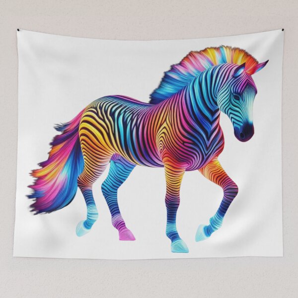 Item preview, Neon Mirage Zebra – A Radiant Vision designed and sold by GloriousArtSKD.