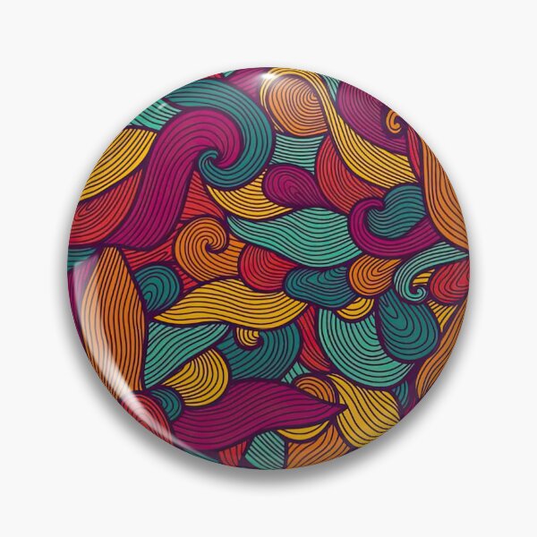 Item preview, Colorful Hand-drawn Wave Pattern designed and sold by Teravill.