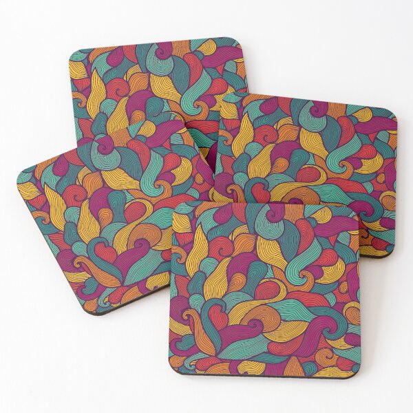 Item preview, Colorful Hand-drawn Wave Pattern designed and sold by Teravill.