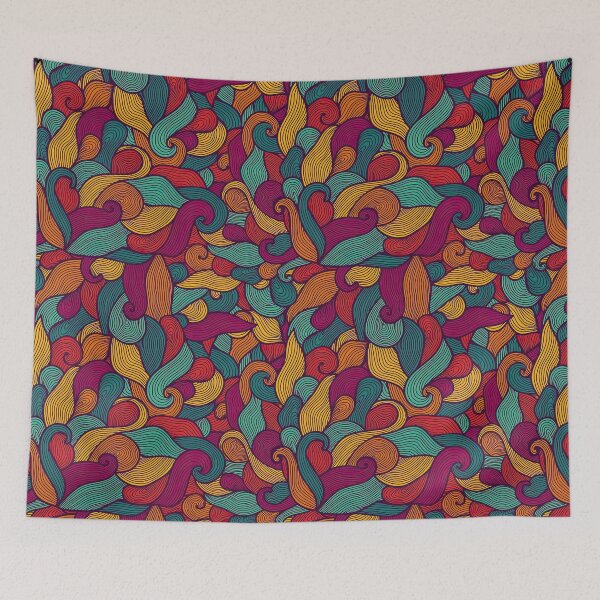 Item preview, Colorful Hand-drawn Wave Pattern designed and sold by Teravill.