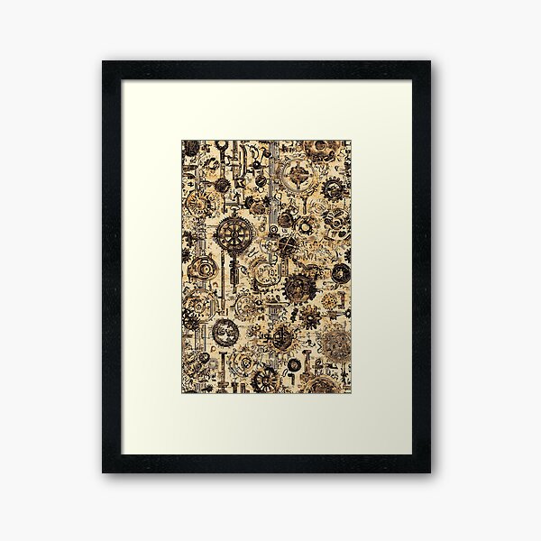 Aperçu de l'œuvre Mécanismes d'horlogerie rétro avec textures vieillies créée et vendue par Piotrek0001.