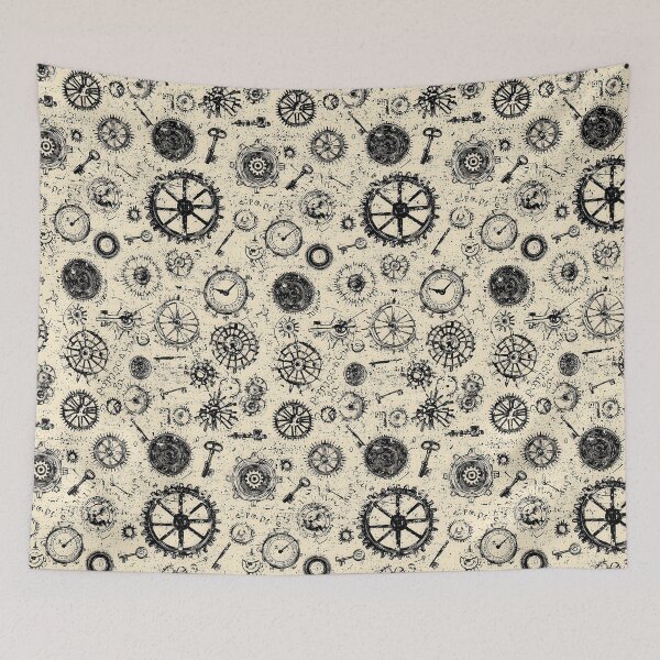Item preview, Steampunk-inspired artwork with gears and schematics designed and sold by Piotrek0001.