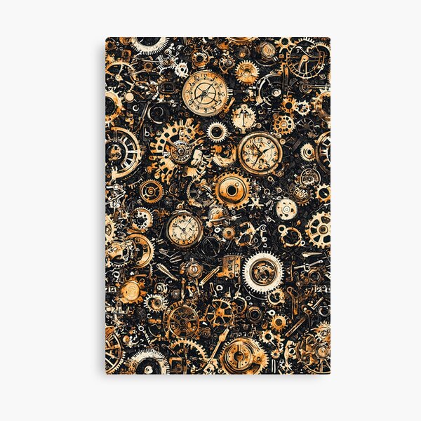 Aperçu de l'œuvre Mécanismes d'horloge rouillés à l'aspect industriel créée et vendue par Piotrek0001.