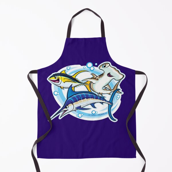 Item preview, Yellowfin Tuna, Hammerhead Shark and Striped Marlin Cartoon Style designed and sold by David Pearce Marine Art.