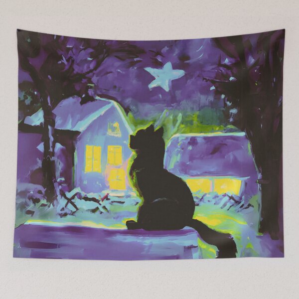 Item preview, A Cat of night in village designed and sold by MerryCrown.