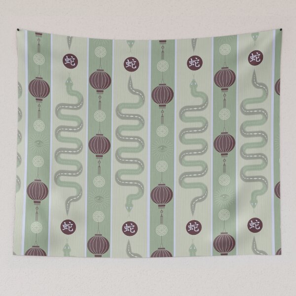 Item preview, SNAKE SERENADE - LEMON GRASS designed and sold by Carina Parry Studios.