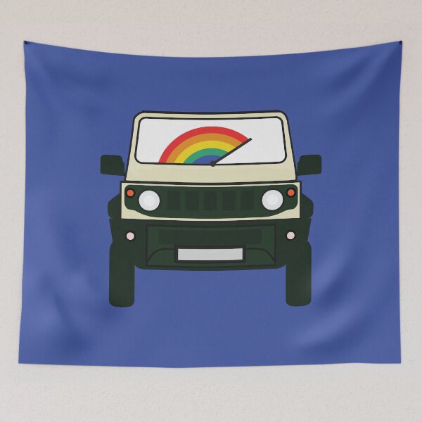 Item preview, Cream Jimny with Rainbow Windshield designed and sold by stoicjimny.