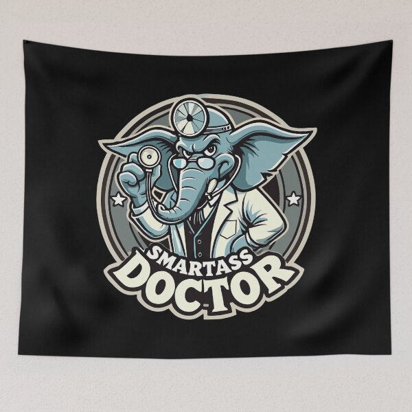 Item preview, Smartass Doctor Elephant Funny Gift designed and sold by Pineapple-Tree.
