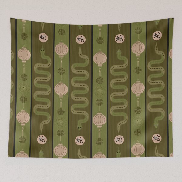 Item preview, SNAKE SERENADE - PESTO designed and sold by Carina Parry Studios.