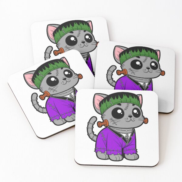 Item preview, Halloween Frankenstein Cartoon Cat designed and sold by HeyT-shirts.