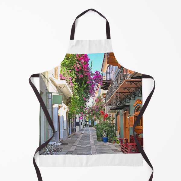 Item preview, Narrow streets of Nafplion town with Bougainvillea flowers designed and sold by goceris.