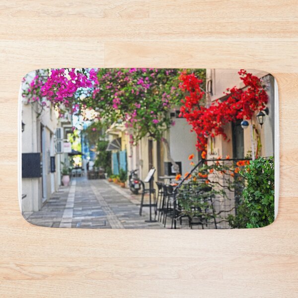 Item preview, Narrow streets of Nafplion town with Bougainvillea flowers,Greece designed and sold by goceris.