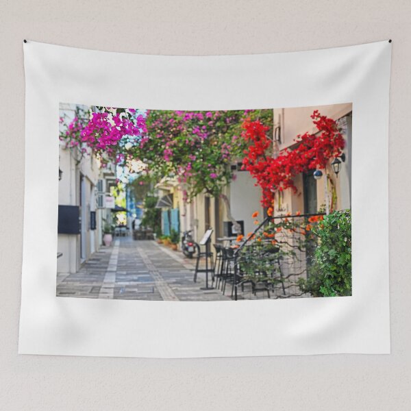 Item preview, Narrow streets of Nafplion town with Bougainvillea flowers,Greece designed and sold by goceris.