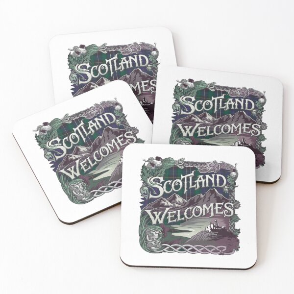 Item preview, Scotland Welcomes Flag Map Edinburgh, Glasgow,  designed and sold by AnimalsDH305.