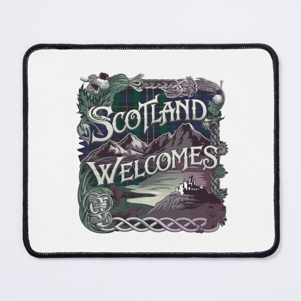 Item preview, Scotland Welcomes Flag Map Edinburgh, Glasgow, designed and sold by AnimalsDH305.