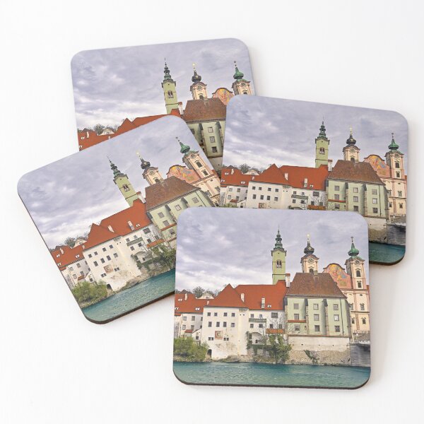 Item preview, Old buildings and church in Steyr Austria designed and sold by goceris.