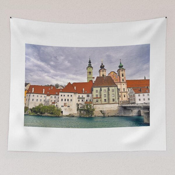 Item preview, Old buildings and church in Steyr Austria designed and sold by goceris.