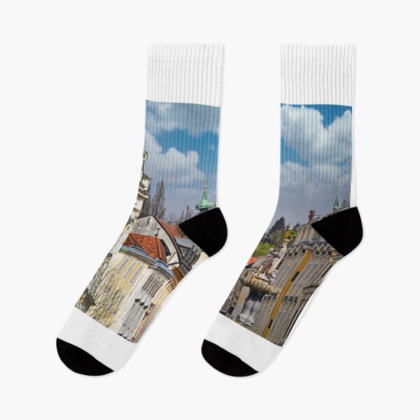 Item preview, Colorful old buildings and church in Steyr, Upper Austria, Austria designed and sold by goceris.