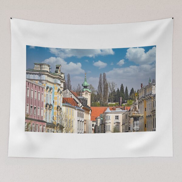 Item preview, Colorful old buildings and church in Steyr, Upper Austria, Austria designed and sold by goceris.
