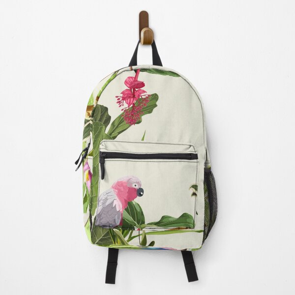 Item preview, Exotic pink parrot, Lilac breasted Roller birds with leaves and flowers. designed and sold by MatyKotiv.