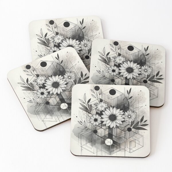 Item preview, Modern Floral Black and White Abstract Flower designed and sold by GraphicsClub.