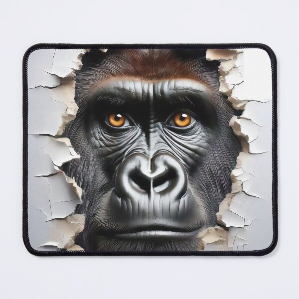 Item preview, Gorilla face looking through ripped card designed and sold by alan tunnicliffe.