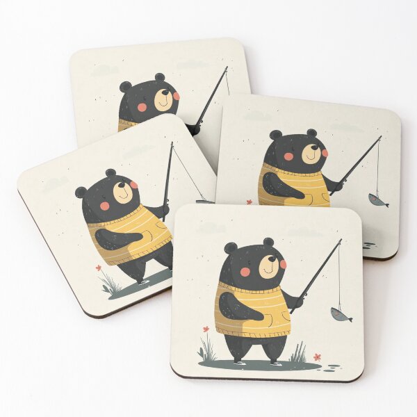 Item preview, Bear fishing designed and sold by ComfyHomeAFS.