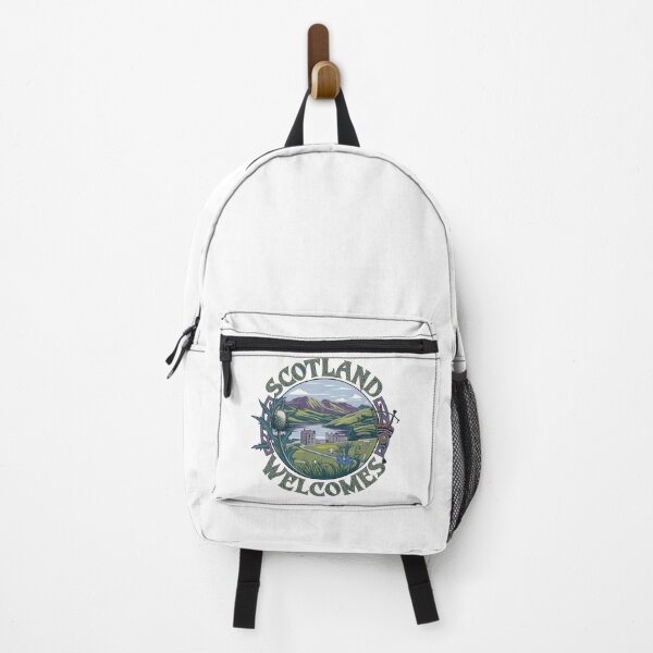 Item preview, Scotland Welcomes Flag Map Edinburgh, Glasgow,  designed and sold by AnimalsDH305.