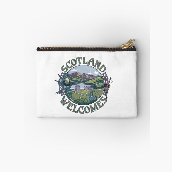 Item preview, Scotland Welcomes Flag Map Edinburgh, Glasgow,  designed and sold by AnimalsDH305.