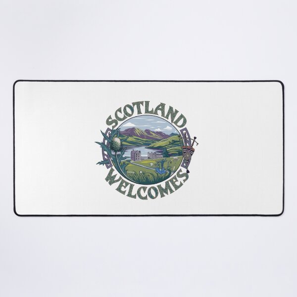 Item preview, Scotland Welcomes Flag Map Edinburgh, Glasgow,  designed and sold by AnimalsDH305.