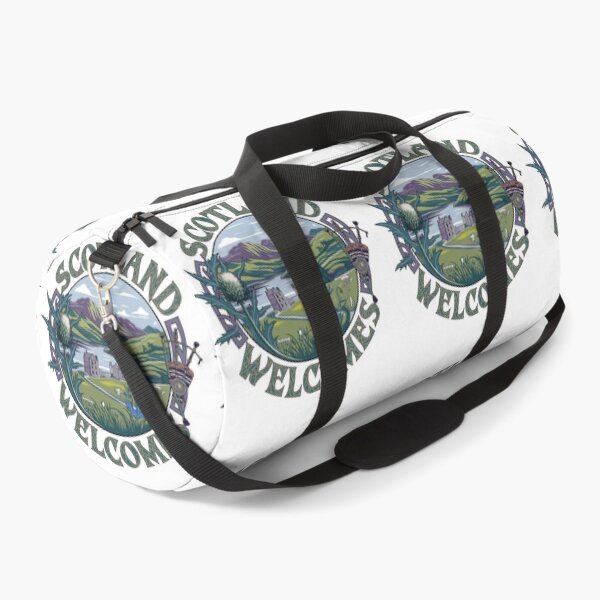 Item preview, Scotland Welcomes Flag Map Edinburgh, Glasgow, designed and sold by AnimalsDH305.