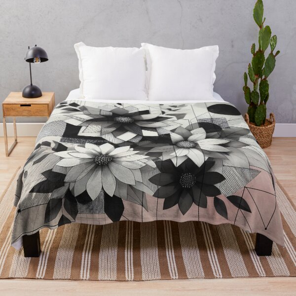 Item preview, Modern Floral Black and White Abstract Flower designed and sold by GraphicsClub.