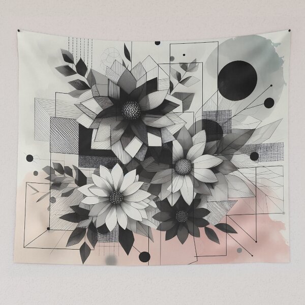Item preview, Modern Floral Black and White Abstract Flower designed and sold by GraphicsClub.